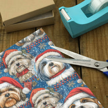Load image into Gallery viewer, Holly Jolly Lhasa Apsos Christmas Gift Wrapping Paper - 2 Rolls-Christmas Ornament-Christmas,Lhasa Apso,Wrapping Paper-2