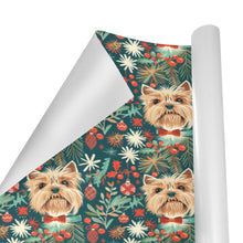 Load image into Gallery viewer, Holly Jolly Yorkie Christmas Gift Wrapping Paper - 2 Rolls-Christmas Ornament-Christmas,Wrapping Paper,Yorkie-2