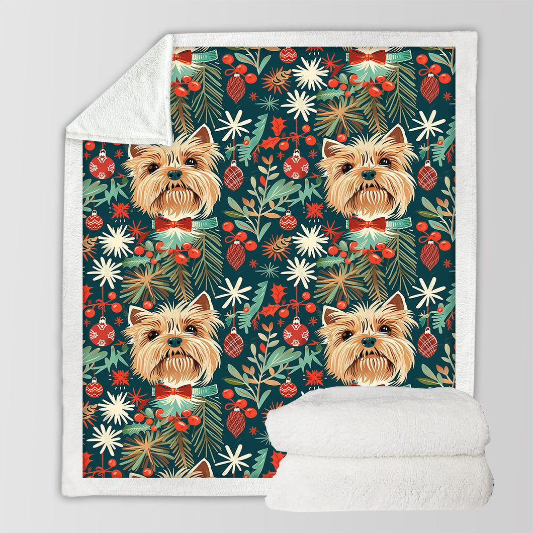 Holly Jolly Yorkie Christmas Soft Warm Fleece Blanket-Blanket-Blankets, Christmas, Dog Dad Gifts, Dog Mom Gifts, Home Decor, Yorkshire Terrier-10