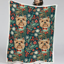 Load image into Gallery viewer, Holly Jolly Yorkie Christmas Soft Warm Fleece Blanket-Blanket-Blankets, Christmas, Dog Dad Gifts, Dog Mom Gifts, Home Decor, Yorkshire Terrier-11