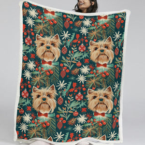 Holly Jolly Yorkie Christmas Soft Warm Fleece Blanket-Blanket-Blankets, Christmas, Dog Dad Gifts, Dog Mom Gifts, Home Decor, Yorkshire Terrier-11