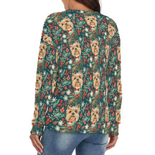 Load image into Gallery viewer, Holly Jolly Yorkie Women's V-Neck Christmas Sweater-Apparel-Apparel,Christmas,Dog Mom Gifts,Sweater,Sweatshirt,Yorkshire Terrier-3