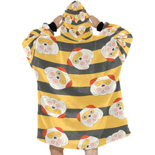 Load image into Gallery viewer, Honey Bee Bulldog Love Blanket Hoodie for Women-Apparel-Apparel, Blankets-6