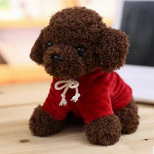 Load image into Gallery viewer, image of a labradoodle stuffed animal plush toy - dark red