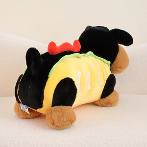 Hot Dog Black Tan Dachshund Stuffed Animal Plush Toys-11