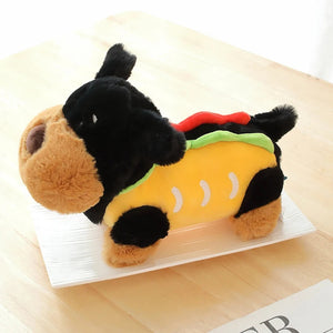 Hot Dog Black Tan Dachshund Stuffed Animal Plush Toys-3