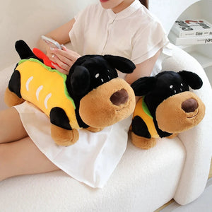 Hot Dog Black Tan Dachshund Stuffed Animal Plush Toys-4