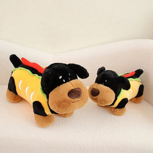 Hot Dog Black Tan Dachshund Stuffed Animal Plush Toys-1