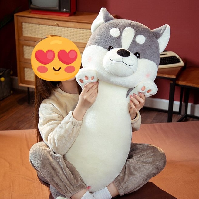 image of an adorable husky stuffed animal plush pillow