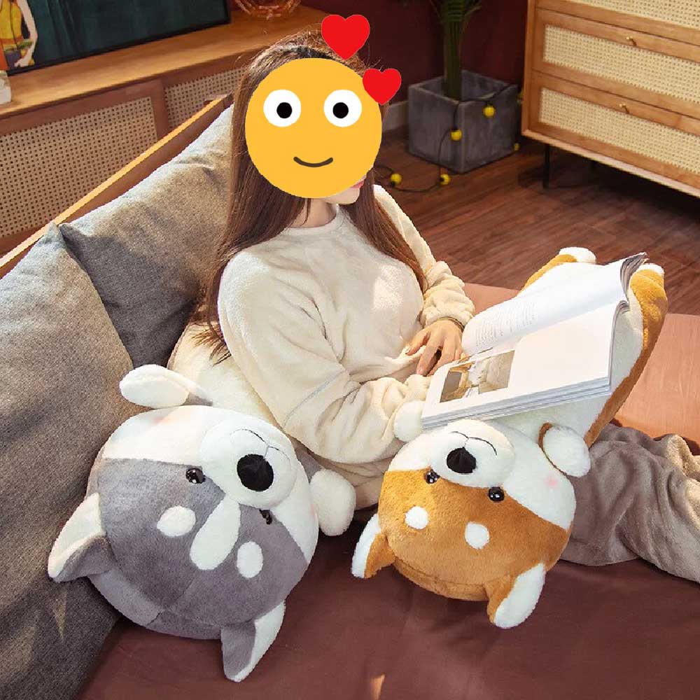 Sleeping Husky Stuffed Animal Huggable Plush Pillows (Small to Extra L