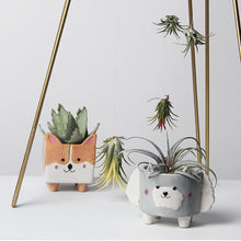 Load image into Gallery viewer, Husky and Corgi Love Succulent Plants Flower Pots-Home Decor-Corgi, Dogs, Flower Pot, Home Decor, Siberian Husky-13