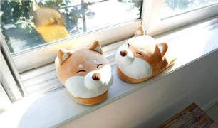Husky and Shiba Inu Love Warm Indoor SlippersFootwear