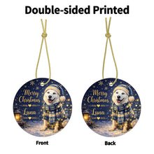 Load image into Gallery viewer, Husky Christmas Ornament - Cozy Winter Pet Portrait Design - Personalize with Photo and Name-Christmas Ornament-Christmas,Christmas Ornament,Personalize Artwork-4