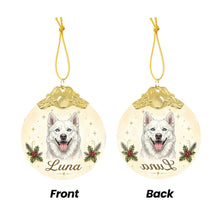 Load image into Gallery viewer, Husky Christmas Ornament - Gold Crown Dog Portrait - Personalized with Photo and Name-Christmas Ornament-Christmas,Christmas Ornament,Personalize Artwork-5