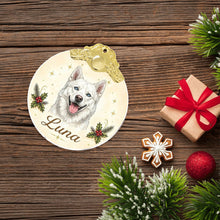 Load image into Gallery viewer, Husky Christmas Ornament - Gold Crown Dog Portrait - Personalized with Photo and Name-Christmas Ornament-Christmas,Christmas Ornament,Personalize Artwork-7