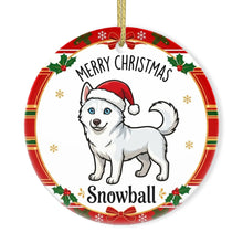 Load image into Gallery viewer, Husky Christmas Ornament - Personalized Whimsical Holiday Cartoon Art Design - with Name-Christmas Ornament-Christmas,Personalize Artwork,Siberian Husky-3
