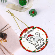 Load image into Gallery viewer, Husky Christmas Ornament - Personalized Whimsical Holiday Cartoon Art Design - with Name-Christmas Ornament-Christmas,Personalize Artwork,Siberian Husky-6