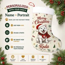 Load image into Gallery viewer, Husky Christmas Stocking - Cozy Festive Wishes - Personalize with Photo and Name-Christmas Ornament-Christmas,Christmas Stocking,Personalize Artwork-2