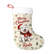 Load image into Gallery viewer, Husky Christmas Stocking - Cozy Festive Wishes - Personalize with Photo and Name-Christmas Ornament-Christmas,Christmas Stocking,Personalize Artwork-3