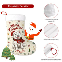 Load image into Gallery viewer, Husky Christmas Stocking - Cozy Festive Wishes - Personalize with Photo and Name-Christmas Ornament-Christmas,Christmas Stocking,Personalize Artwork-5