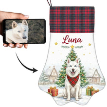 Load image into Gallery viewer, Husky Christmas Stocking - Home for the Holidays - Personalize with Photo and Name-Christmas Ornament-Christmas,Christmas Stocking,Personalize Artwork-1