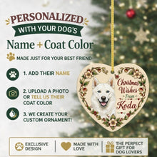 Load image into Gallery viewer, Husky Dog Ornament - Christmas Wishes Design - Personalized with Name-Christmas Ornament-Christmas,Personalize Artwork,Siberian Husky-2