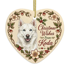 Load image into Gallery viewer, Husky Dog Ornament - Christmas Wishes Design - Personalized with Name-Christmas Ornament-Christmas,Personalize Artwork,Siberian Husky-4