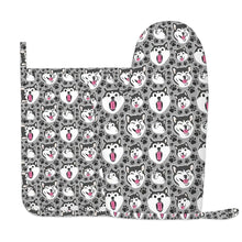 Load image into Gallery viewer, Husky Expressions and Playful Paws Oven Gloves-Kitchen Decor-Parisian Gray-One Size-1
