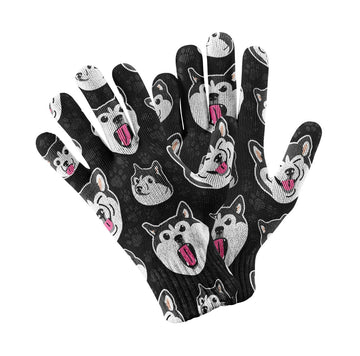 Husky Expressions Playful Paws Touch Screen Gloves Black 2 360x