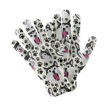 Load image into Gallery viewer, Husky Expressions &amp; Playful Paws Touch Screen Gloves-Accessories-Accessories, Dog Dad Gifts, Dog Mom Gifts, Gloves-White-5