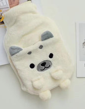 Load image into Gallery viewer, Happy Doggo Plush Hot Water Bottle Cover with Hand Warmer Bag iLoveMy.Pet White 