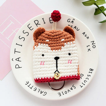 Husky Love Knitted Coin Purse and Keychain-Accessories-Accessories, Bags, Dogs, Keychain, Siberian Husky-Shiba Inu-4
