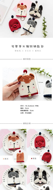 Husky Love Knitted Coin Purse and Keychain-Accessories-Accessories, Bags, Dogs, Keychain, Siberian Husky-6