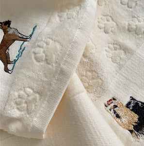 Husky Love Large Embroidered Cotton Towel - Series 1-Home Decor-Dogs, Home Decor, Siberian Husky, Towel-25