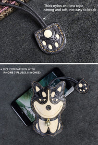 Husky Love Large Genuine Leather Keychains-Accessories-Accessories, Dogs, Keychain, Siberian Husky-6