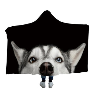 Husky Love Wearable Travel Blankets-Home Decor-Blankets, Dogs, Home Decor, Siberian Husky-3