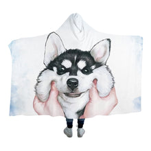Load image into Gallery viewer, Husky Love Wearable Travel Blankets-Home Decor-Blankets, Dogs, Home Decor, Siberian Husky-4
