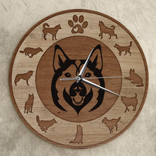 Load image into Gallery viewer, Husky Love Wooden Texture Wall Clock-Home Decor-Dogs, Home Decor, Siberian Husky, Wall Clock-19