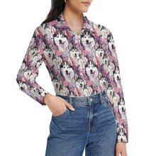Load image into Gallery viewer, Husky Mom and Baby in Petal Bloom Women&#39;s Shirt-5