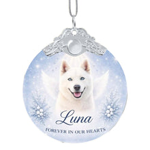 Load image into Gallery viewer, Husky Ornament - Angel Dog Memorial Design - Personalized with Photo and Name-Christmas Ornament-Christmas,Christmas Ornament,Personalize Artwork,Siberian Husky-3