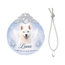 Load image into Gallery viewer, Husky Ornament - Angel Dog Memorial Design - Personalized with Photo and Name-Christmas Ornament-Christmas,Christmas Ornament,Personalize Artwork,Siberian Husky-4