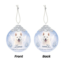 Load image into Gallery viewer, Husky Ornament - Angel Dog Memorial Design - Personalized with Photo and Name-Christmas Ornament-Christmas,Christmas Ornament,Personalize Artwork,Siberian Husky-5
