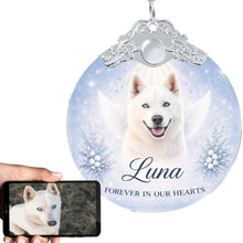 Load image into Gallery viewer, Husky Ornament - Angel Dog Memorial Design - Personalized with Photo and Name-Christmas Ornament-Christmas,Christmas Ornament,Personalize Artwork,Siberian Husky-1