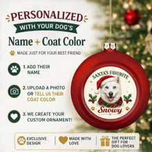 Load image into Gallery viewer, Husky Ornament - Classic Red Round Shape - Santa's Favourite Design - Personalized with Name-Christmas Ornament-Christmas,Personalize Artwork,Siberian Husky-2