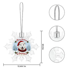 Load image into Gallery viewer, Husky Ornament - Personalized Snowflake Shaped Christmas Snow Globe Design - with Name-Christmas Ornament-Christmas,Personalize Artwork,Siberian Husky-5