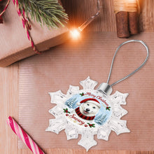 Load image into Gallery viewer, Husky Ornament - Personalized Snowflake Shaped Christmas Snow Globe Design - with Name-Christmas Ornament-Christmas,Personalize Artwork,Siberian Husky-6