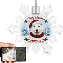 Load image into Gallery viewer, Husky Ornament - Personalized Snowflake Shaped Christmas Snow Globe Design - with Name-Christmas Ornament-Christmas,Personalize Artwork,Siberian Husky-1