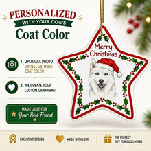 Load image into Gallery viewer, Husky Ornament - Personalized Star Shaped Christmas Folk-Art Design-Christmas Ornament-Christmas,Personalize Artwork,Siberian Husky-2