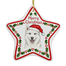 Load image into Gallery viewer, Husky Ornament - Personalized Star Shaped Christmas Folk-Art Design-Christmas Ornament-Christmas,Personalize Artwork,Siberian Husky-3