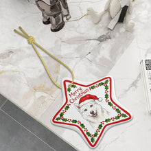 Load image into Gallery viewer, Husky Ornament - Personalized Star Shaped Christmas Folk-Art Design-Christmas Ornament-Christmas,Personalize Artwork,Siberian Husky-5